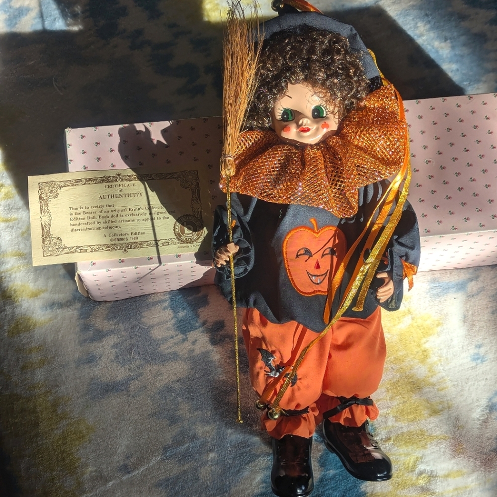 🩰 VINTAGE Brinn's 1988 Collectible October Calendar Clown Doll Limited Edition